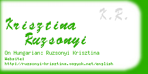 krisztina ruzsonyi business card